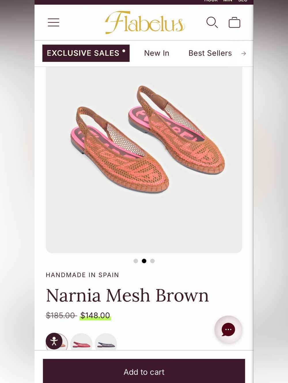 Narnia Mesh Brown Slingback Flats
